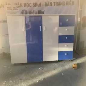 tủ phong ngủ  xanh trắng